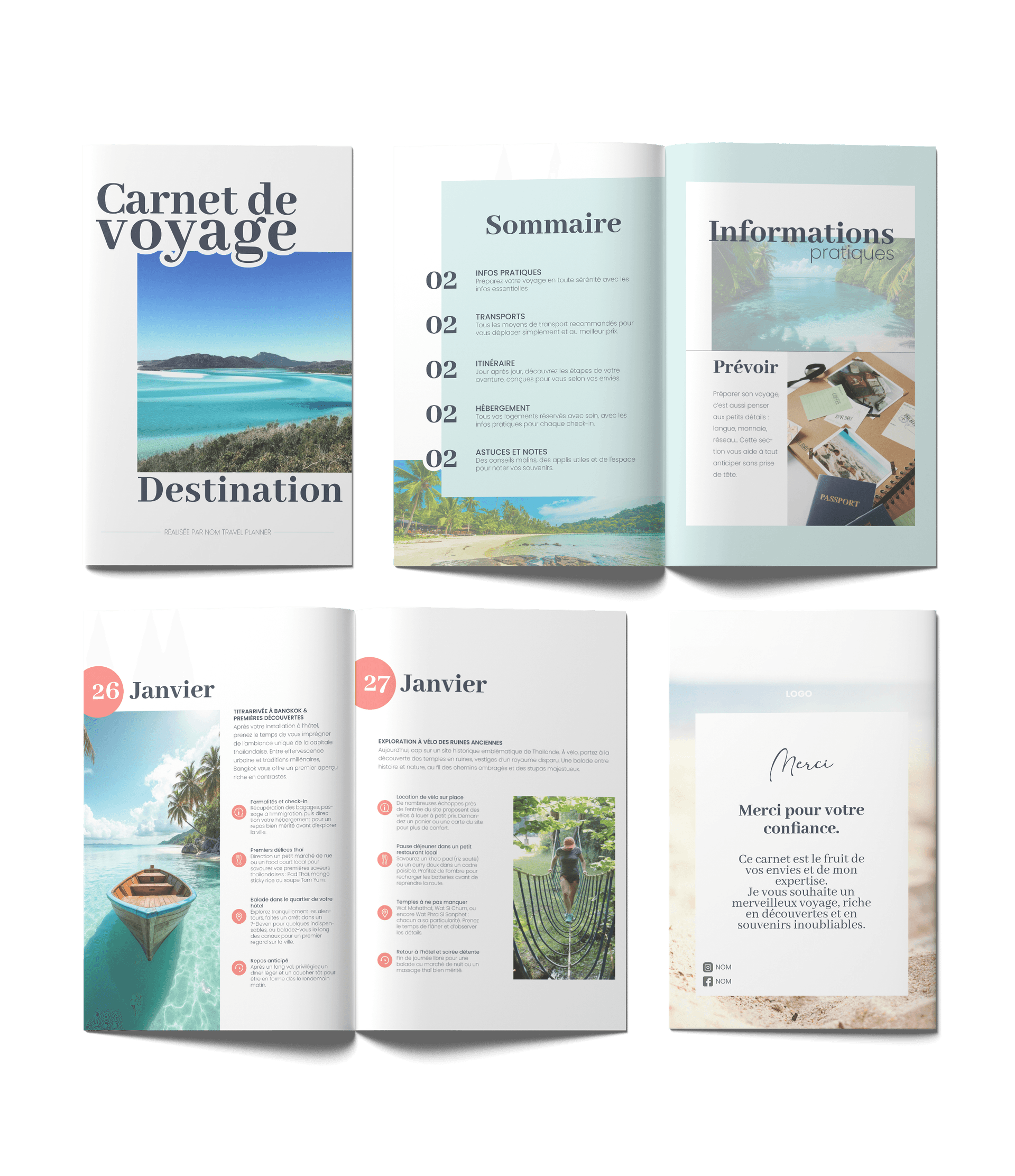 Mockup du carnet de voyage Horizons